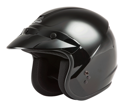 Of 2 Open Face Helmet Black Lg