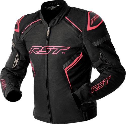 S1 D3o Textile Ladies Jacket Blk/Flo Pink Xl