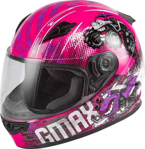 Youth Gm 49y Beasts Full Face Helmet Pink/Purple/Grey Ys