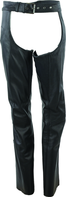 Kuryakyn Leather By River Road Plains Leather Chaps Black Womens - Large