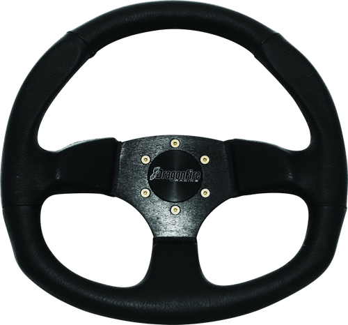 DragonFire Racing Steering Wheels - D-Shaped- Vinyl- Black- 0in offset DragonFire Racing Steering Wheels - D-Shaped- Vinyl- Black- 0in offset