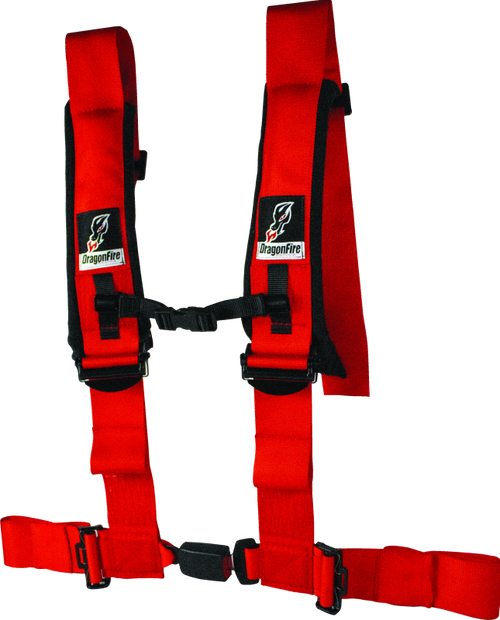 DragonFire Racing Harness- H-Style- 4-point- EZ-Adjust- 3in Buckle- Red DragonFire Racing Harness- H-Style- 4-point- EZ-Adjust- 3in Buckle- Red