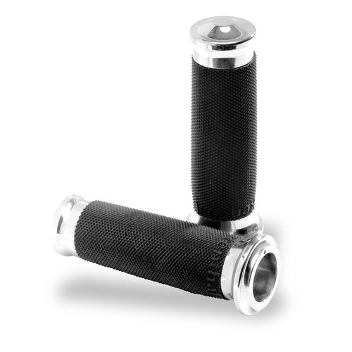 Performance Machine Contour Renthal Wrapped Grips - Chrome 0063-2007-CH