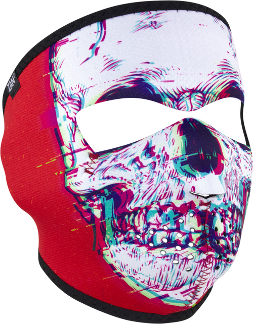 Neoprene Full Face Mask Glitch Skull