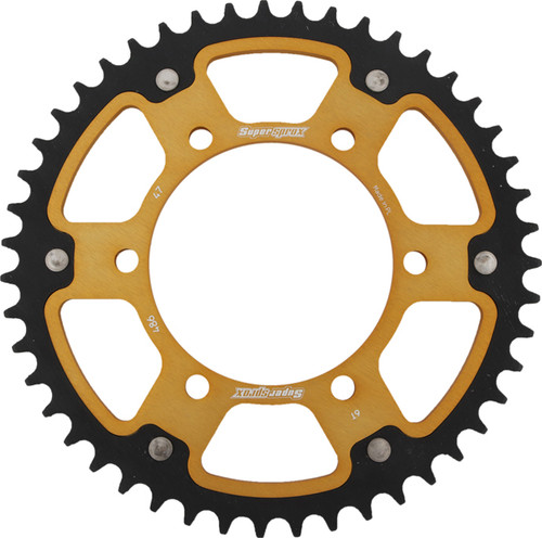 Rear Stealth Sprocket Alu/Stl 47t 520 Gld Hon/Kaw/Yam