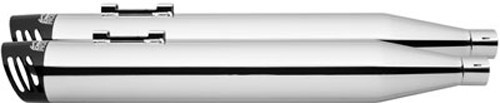 Racing Slip Ons 4" Chrome W/Black Sculpted Tip Flt Racing Slip Ons 4" Chrome W/Black Sculpted Tip Flt