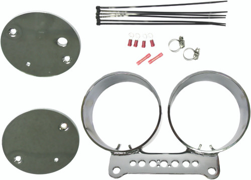 Dual Gauge Mount Bracket Kit Chrome Dual Gauge Mount Bracket Kit Chrome
