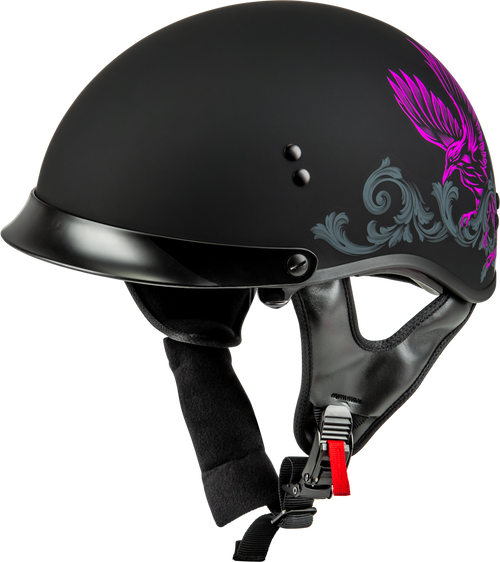 Hh 65 Corvus Helmet W/Peak Matte Black/Purple/Grey Sm