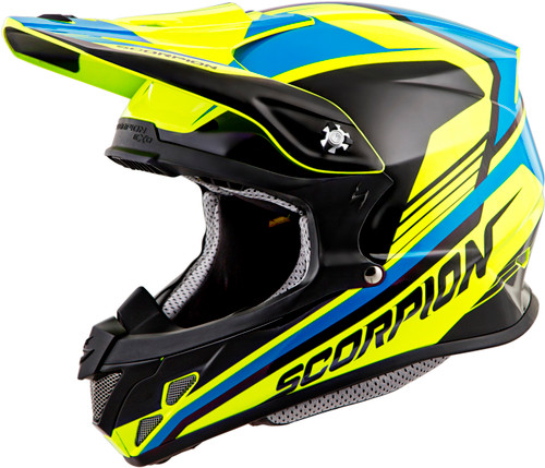 Vx R70 Off Road Helmet Ascend Neon/Blue Lg