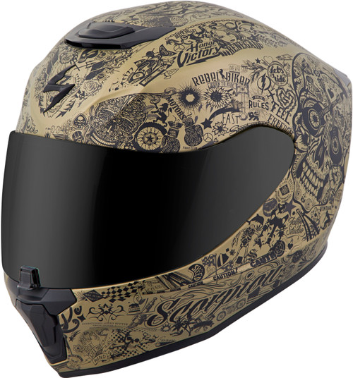Exo R420 Full Face Helmet Shake Gold Md