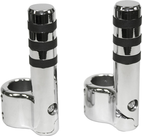 Clamp On Pegs Chr W/ Wide O Ring For 1 1/2" Bar