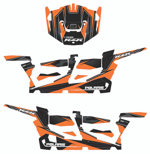 Pol Rzr4 Complete Graphic Kit Orange/Black