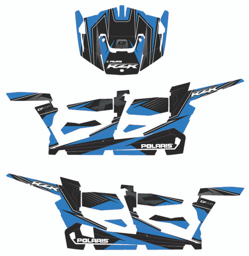 Pol Rzr4 Complete Graphic Kit Blue/Black