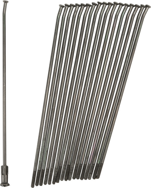 Double Butted Spokes Black/Black Rear 18" 36/Pkm