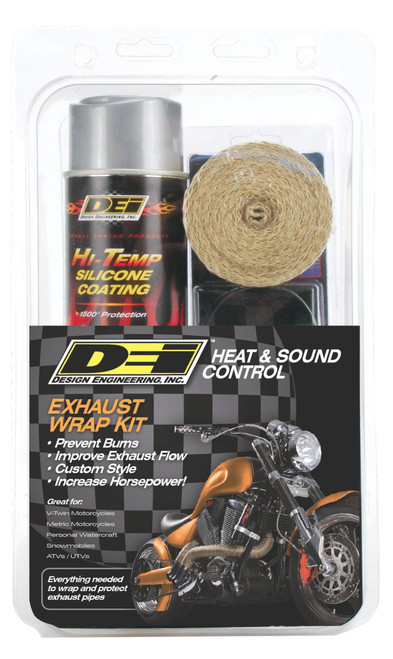 Exhaust Pipe Wrap Kit Tan Wrap W/Aluminum Coating Exhaust Pipe Wrap Kit Tan Wrap W/Aluminum Coating