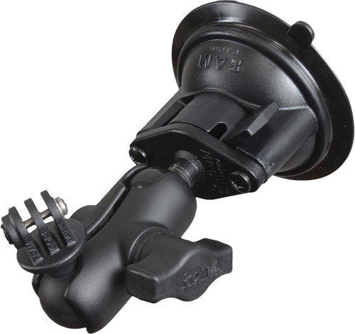 Short Double Socket Arm Suction Mount W/Gopro Adaptor