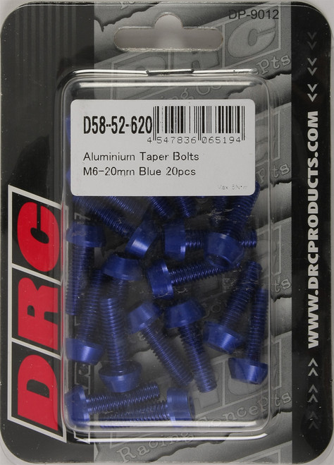 Aluminum Taper Bolts Blue M6x20mm 20/Pk