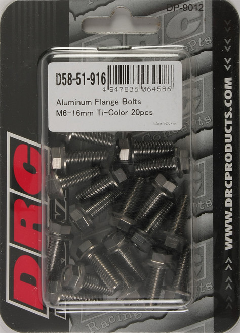 Aluminum Flange Bolts Titanium M6x16mm 20/Pk