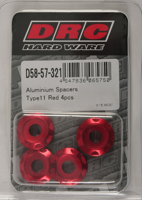 Aluminum Spacers Type 11 Red M6x12mm 4/Pk