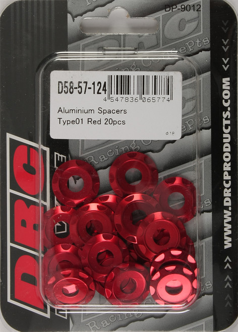 Aluminum Spacers Type 1 Red M6x12mm 20/Pk