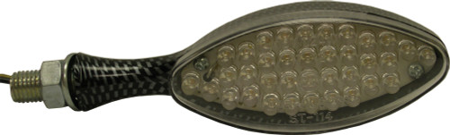 Large Oval 18 Led Marker Lights Black W/Clear Lens