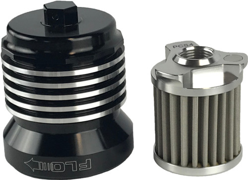 Flo Reusuable Oil Filter Black/Polished Fins