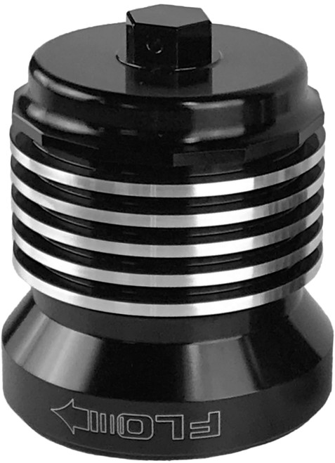 Flo Reusuable Oil Filter Black/Polished Fins PCS1BC