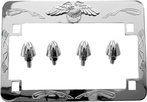 Eagle License Frame Chrome W/Bullet Bolts Eagle License Frame Chrome W/Bullet Bolts
