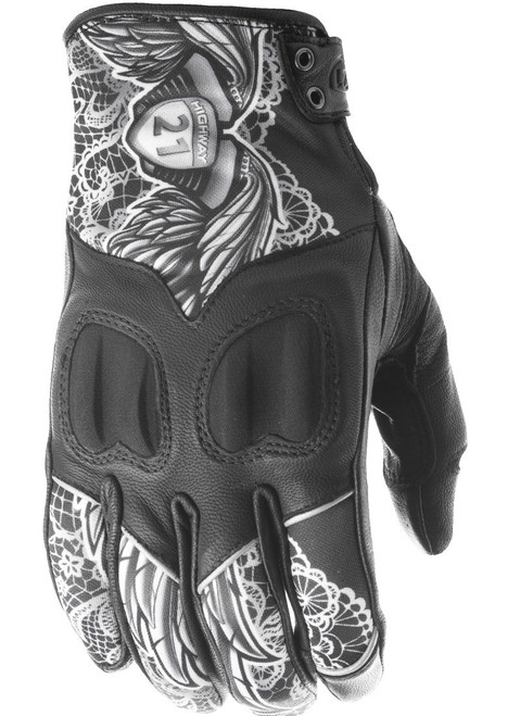 Women's Vixen Gloves Black/White Lace 2x
