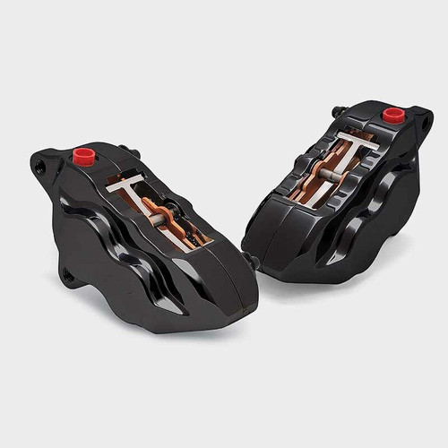 4 Pist Front Dual Caliper Kit Black 00 Up W/ 11.5" Rotor