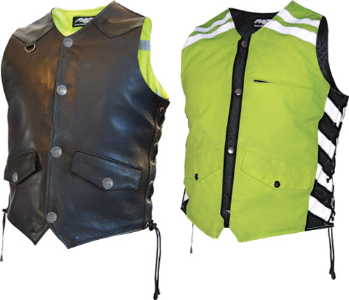 D.O.C. Reversible Safety Vest Black/Hi Viz Mens 3x