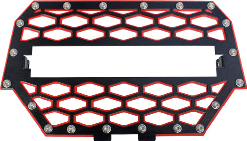 2 Panel Front Grill Black/Red W/10" Light Bar 2 Panel Front Grill Black/Red W/10" Light Bar