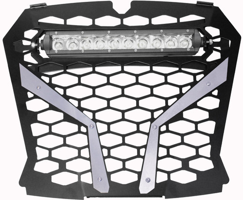 Front Grill Silver Pol Rzr S With 10" Light Front Grill Silver Pol Rzr S With 10" Light