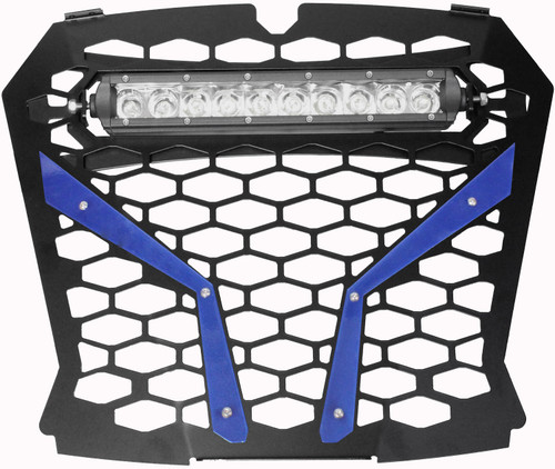 Front Grill Blue Pol Rzr S With 10" Light Front Grill Blue Pol Rzr S With 10" Light