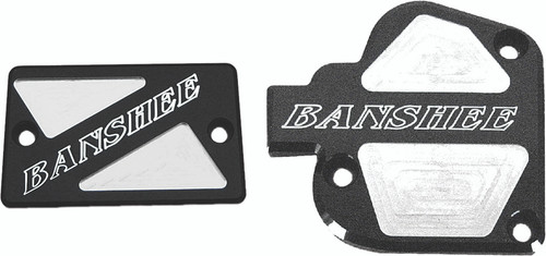Throttle & Brake Cover Set Black Logo Banshee Throttle & Brake Cover Set Black Logo Banshee