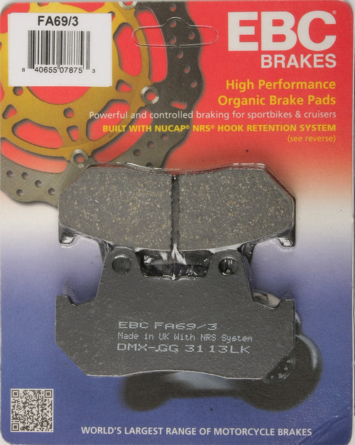 Brake Pads Fa69/3 Organic Brake Pads Fa69/3 Organic