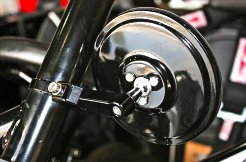 Round Convex Glass Billet Arm Side Mirror Black 5" Round Convex Glass Billet Arm Side Mirror Black 5"