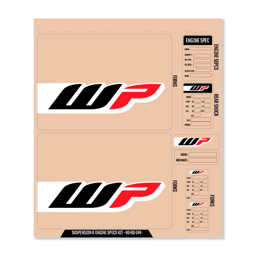 Wp Decal Kit Wp Fork/Shock/Eng Spec Wp Decal Kit Wp Fork/Shock/Eng Spec