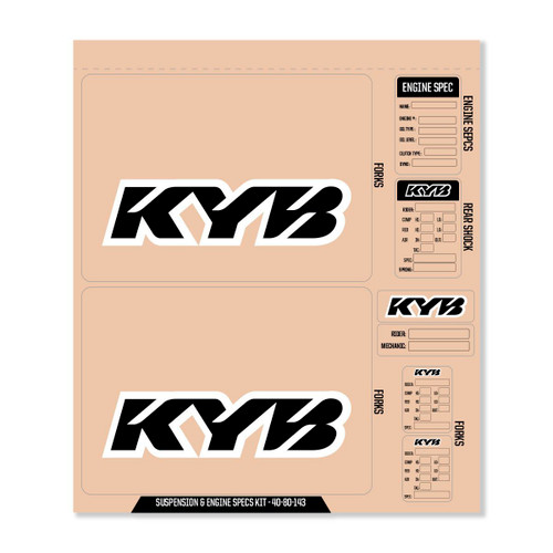 Kyb Decal Kit Black Kyb Fork/Shock/Eng Spec Kyb Decal Kit Black Kyb Fork/Shock/Eng Spec