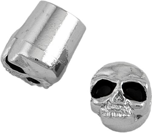 Valve Stem Caps Metal Stem Chrome Skull Pr
