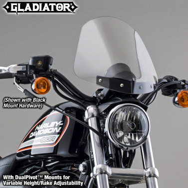 Gladiator Windshield W/Chrome Mounts (Light Tint)