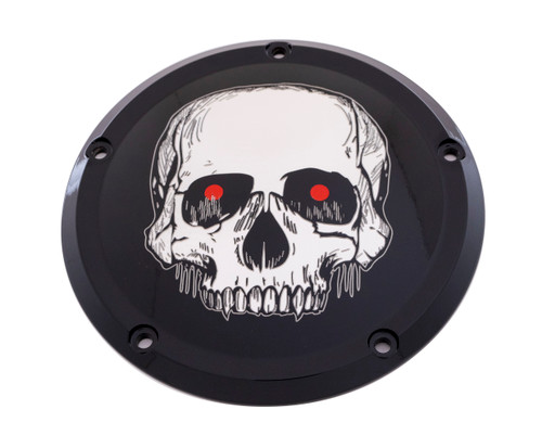 6   M8 Softail Derby Cover Skull Black