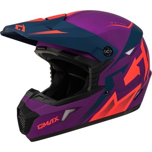Mx 46 Compound Helmet Matte Purple/Coral/Blue Xs Mx 46 Compound Helmet Matte Purple/Coral/Blue Xs