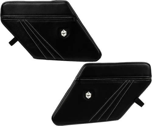 Rear Stock Door Knee Pads With Storage White Stitching