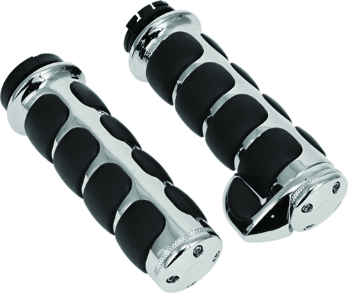 Kuryakyn Premium ISO Grips With Throttle Boss Dual Cable Chrome Kuryakyn Premium ISO Grips With Throttle Boss Dual Cable Chrome