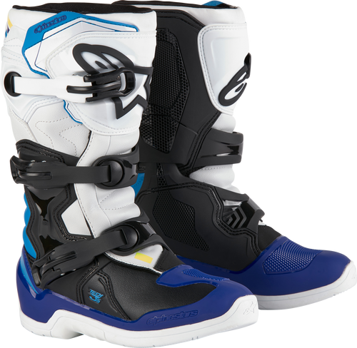 Tech 3s Youth Boots Wht/Blk/Enamel Blue Sz 6