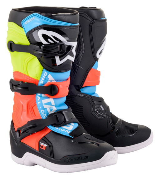 Tech 3s Youth Boots Blk/Ylw Fluo/Red Fluo Sz 02