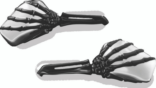 Kuryakyn Skeleton Hand Mirrors Black/Chrome