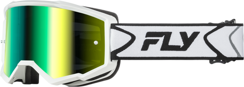 Zone Goggle White/Black W/ Iridescent Grn Mirror Lens