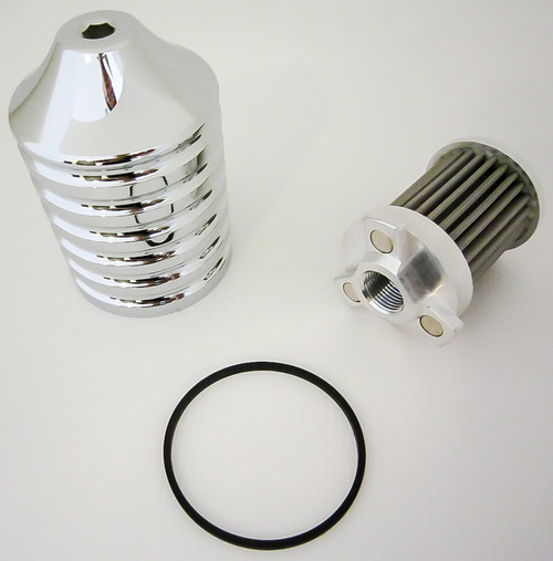 Billet Reusable Oil Filter Chrome Billet Reusable Oil Filter Chrome